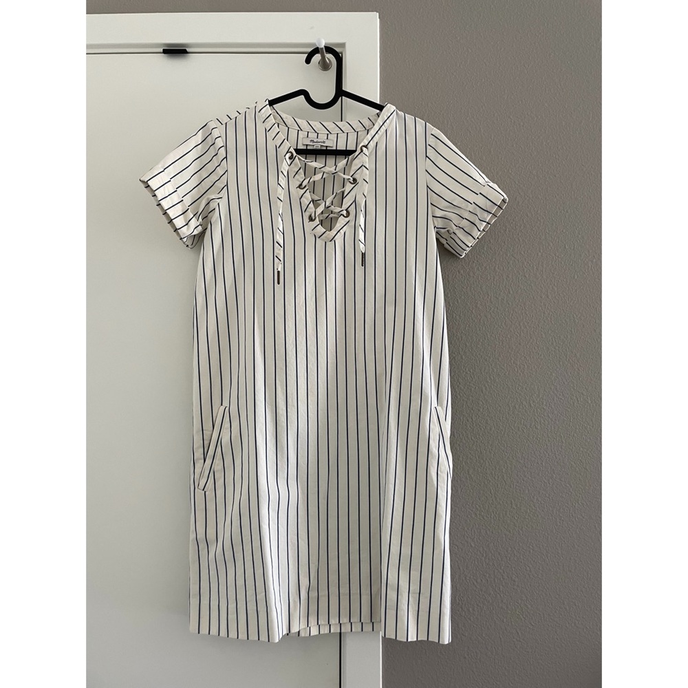 Madewell cotton striped shirt dress